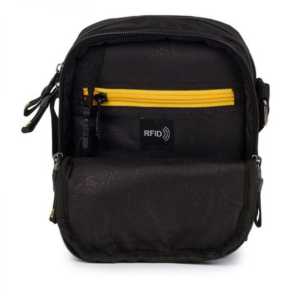 Τσαντάκι ώμου ανδρικό μαύρο National Geographic Recovery Waist Bag  Black, εσωτερικό.