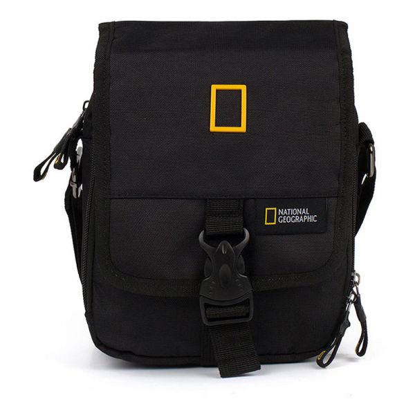 Τσαντάκι ώμου ανδρικό  με καπάκι μαύρο National Geographic Recovery Utility Bag  Black
