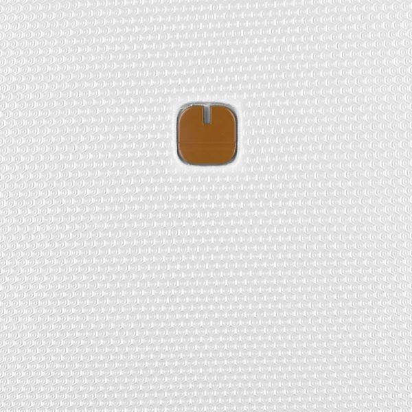 Βαλίτσα σκληρή μεσαία λευκή με 4 ρόδες Gabol Mosaic M White, λεπτομέρεια, μπροστινή όψη, logo.