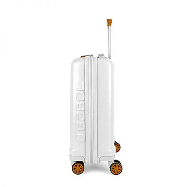 Βαλίτσα σκληρή λευκή με 4 ρόδες καμπίνας Gabol Mosaic S Luggage White, δεξιά όψη.