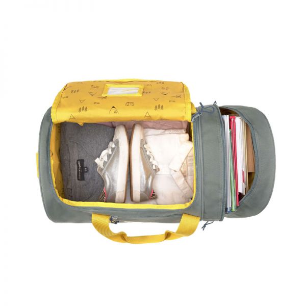 Τσάντα ταξιδιού παιδική λεωφορείο Lässig Mini Sportsbag Adventure Bus Grey, εσωτερικό.