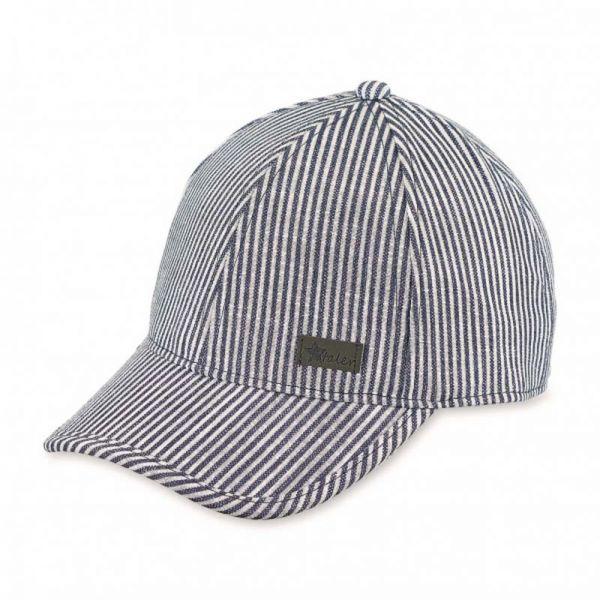 Καπέλο τζόκεϊ καλοκαιρινό ριγέ Sterntaler Cap With Blue Straps.