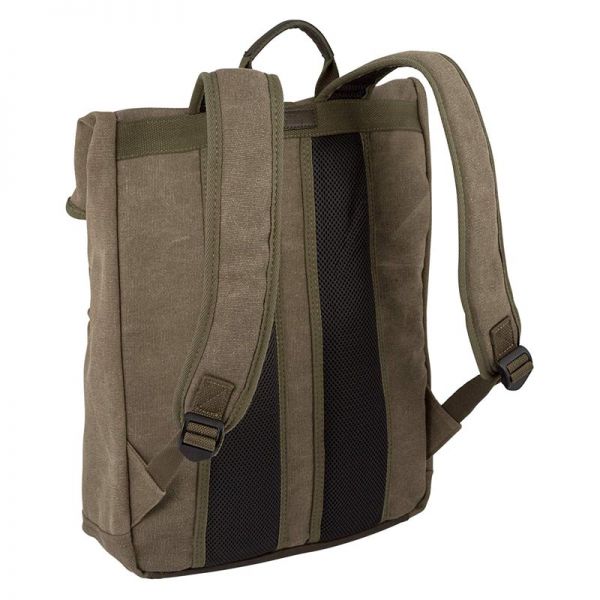 Σακίδιο πλάτης καμβάς χακί Camel Active Molina Backpack Khaki, πίσω όψη.