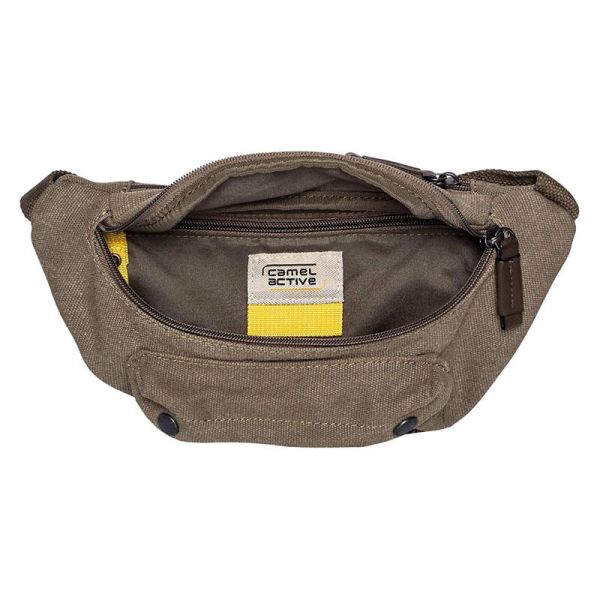 Τσαντάκι μέσης καμβάς χακί Camel Active Molina Waist Bag Khaki, εσωτερικό.