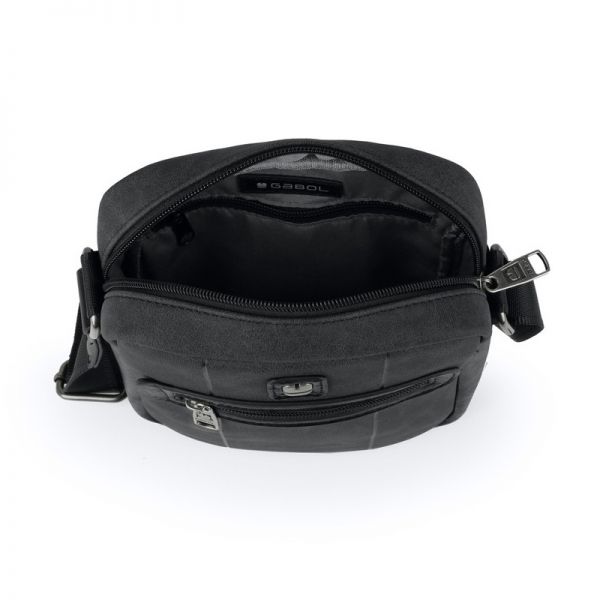 Τσάντα ώμου μεσαία γκρι ανθρακί Gabol Clock Shoulder Bag Anthracite, εσωτερικό.