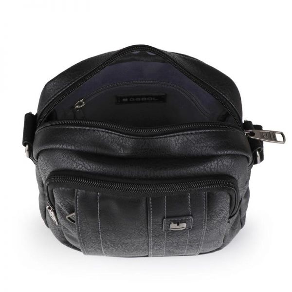 Τσάντα ώμου ανδρική μαύρη Gabol Desert Shoulder Bag Black, εσωτερικό.