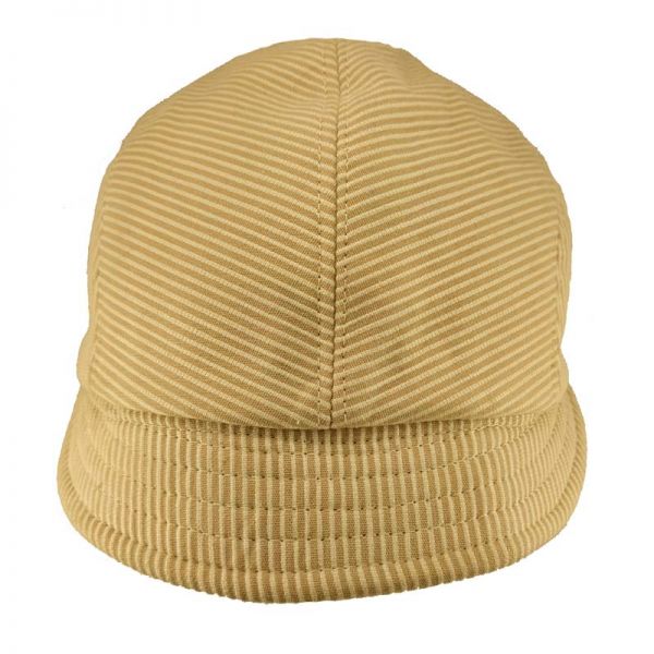 Καπέλο τραγιάσκα καλοκαιρινή μπεζ ριγέ Kangol Check Deeto Beige, αριστερή όψη.