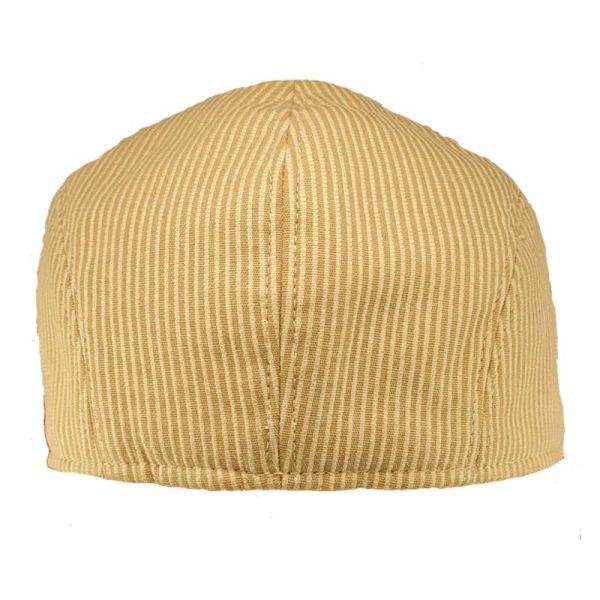 Καπέλο τραγιάσκα καλοκαιρινή μπεζ ριγέ Kangol Check Deeto Beige, πίσω όψη.