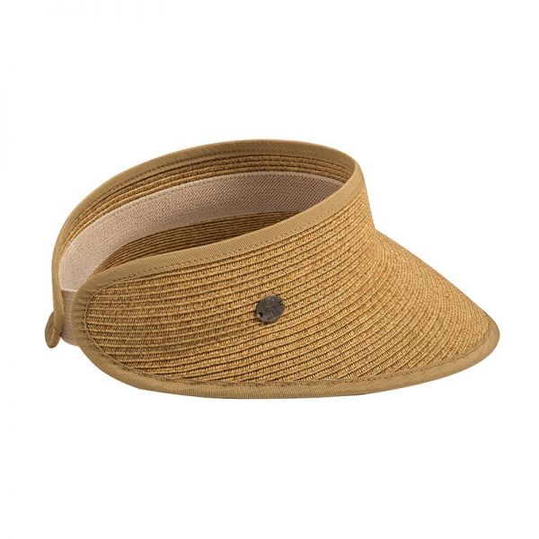 Καπέλο γείσο γυναικείο ψάθινο μπεζ  Women's Straw Visor Beige