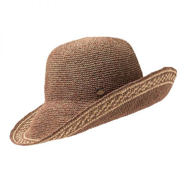 Women's Summer Straw Hat Tricoté Cloche Pink