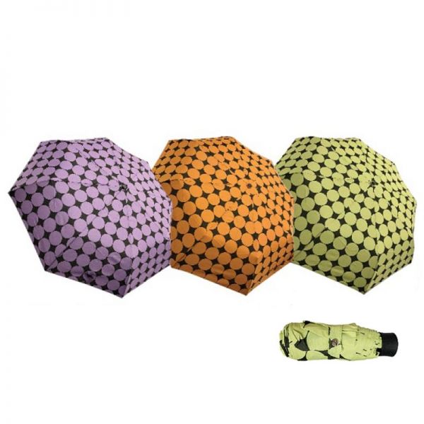 Mini Manual Folding Umbrella Guy Laroche Big Dots Orange