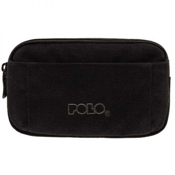 Τσαντάκι ζώνης μαύρο POLO Vertical Belt Waist Bag Black.