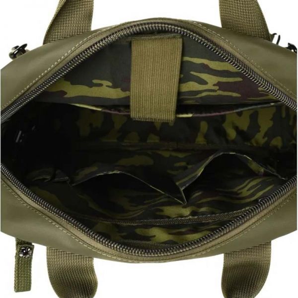 Τσάντα ανδρική ώμου - χεριού και σακίδιο πλάτης χακί Aeronautica Militare Frecce Crossbody Bag - Backpack AM - 344 Khaki, εσωτερικό.