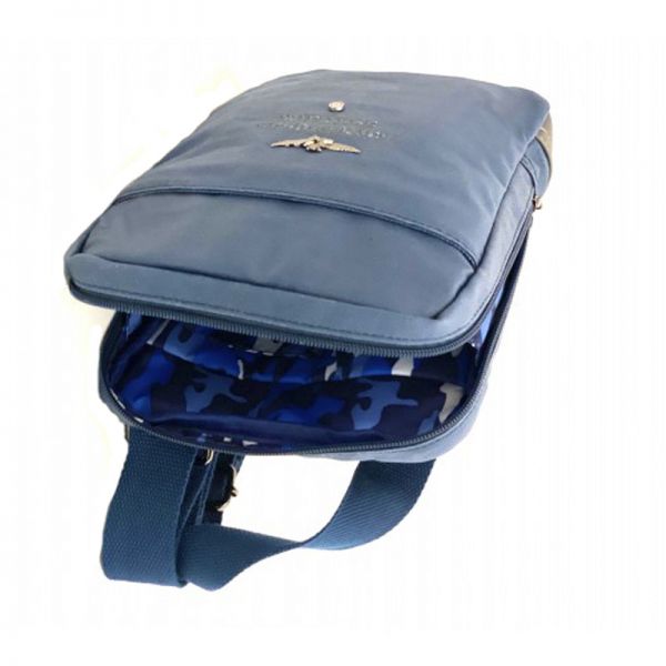 Τσάντα καμβάς μπλε Aeronautica Militare City Crossbody Bag AM - 336 Blue, εσωτερικό.
