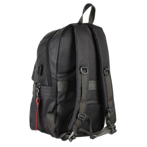 Σακίδιο πλάτης αδιάβροχο ανθρακί Aeronautica Militare Frecce Backpack AM - 345 Anthracite, πίσω όψη.