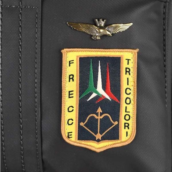 Σακίδιο πλάτης αδιάβροχο ανθρακί Aeronautica Militare Frecce Backpack AM - 345 Anthracite, λεπτομέρεια, logo.
