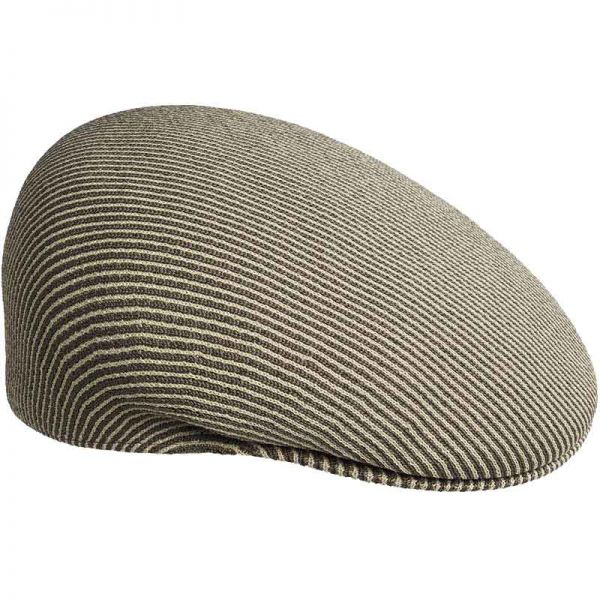Καπέλο τραγιάσκα μπεζ ριγέ καλοκαιρινό Kangol Stripe 504 Beige / Smog, δεξιά όψη