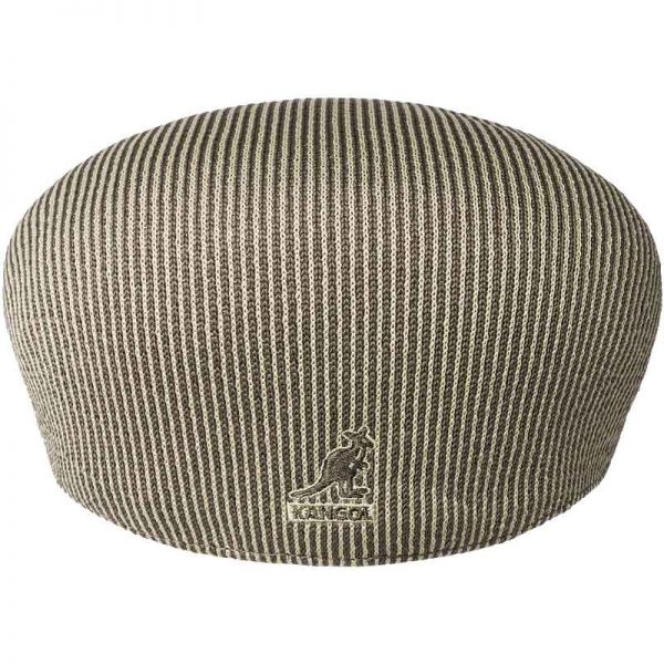 Καπέλο τραγιάσκα μπεζ ριγέ καλοκαιρινό Kangol Stripe 504 Beige / Smog, πίσω όψη