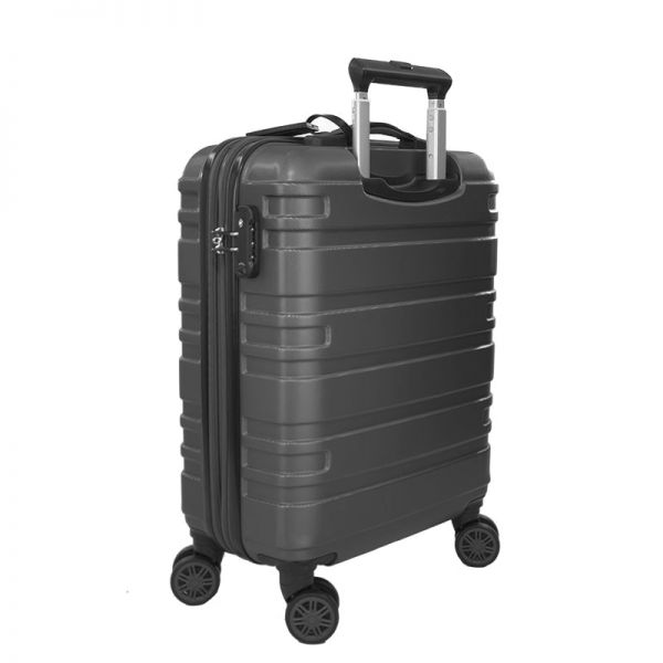 Βαλίτσα σκληρή καμπίνας επεκτάσιμη  ανθρακί  με 4 ρόδες Rain 4W Εxpandable R80104 Luggage 55 cm Anthracite, πίσω όψη.