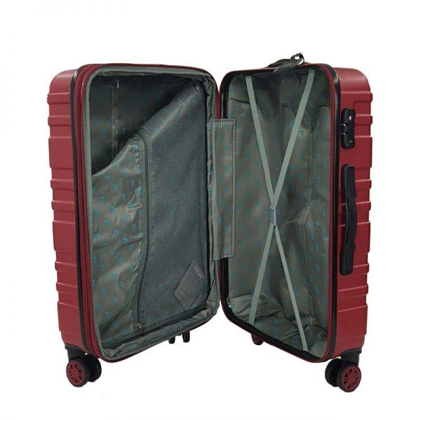 Βαλίτσα σκληρή μεσαία επεκτάσιμη  κόκκινη με 4 ρόδες Rain 4W Expandable RB80104 Luggage 65 cm Red, εσωτερικό.