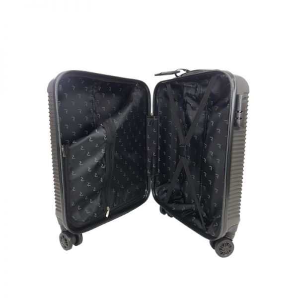 Βαλίτσα σκληρή καμπίνας επεκτάσιμη  γκρι ανθρακί  με 4 ρόδες Rain 4W Εxpandable RB8083 Luggage 55 cm Anthracite, εσωτερικό.