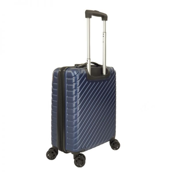 Βαλίτσα σκληρή μικρή επεκτάσιμη μπλε με 4 ρόδες Rain 4W Expandable RB9008 Luggage Blue, πίσω όψη.