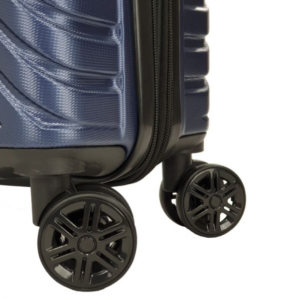 Βαλίτσα σκληρή μικρή επεκτάσιμη μπλε με 4 ρόδες Rain 4W Expandable RB9008 Luggage Blue, λεπτομέρεια, ρόδες.