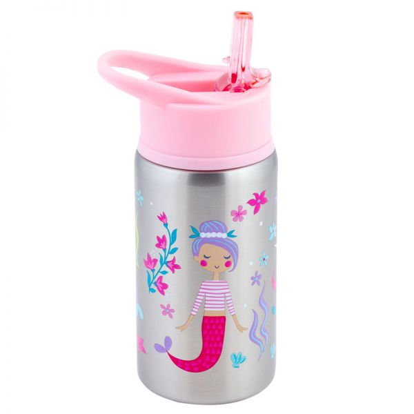 Παγουρίνο παιδικό ανοξείδωτο γοργόνα  Stephen Joseph Flip Top Stainless Steel  Water Bottle Mermaid.