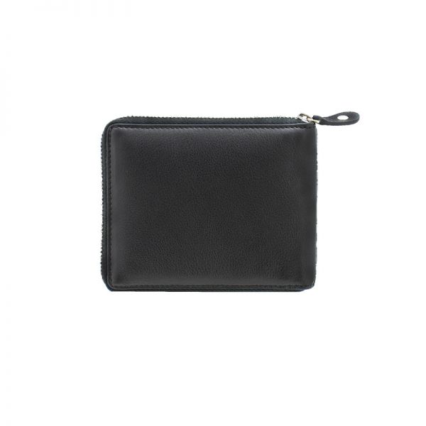 Leather Horizontal Wallet With Zip Marta Ponti Platina B225028 Black