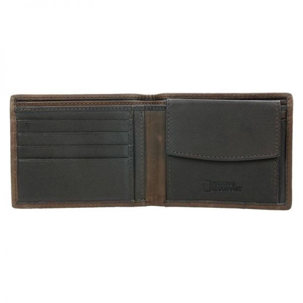 Leather Horizontal Wallet National Geographic Comet Brown
