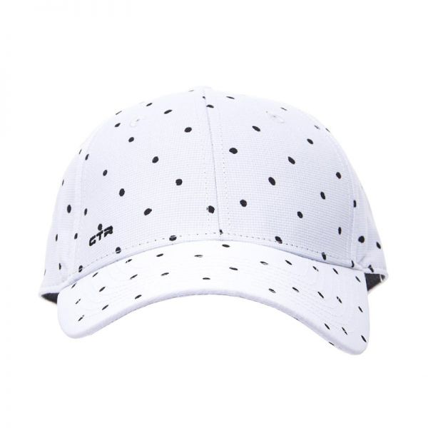 Καπέλο τζόκεϊ γυναικείο με αντηλιακή προστασία λευκό πουά CTR Chill Out Signature Cap White.