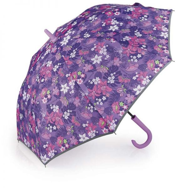 Ομπρέλα γυναικεία μεγάλη μωβ Gabol Ladies Jasmine Stick Umbrella Purple.