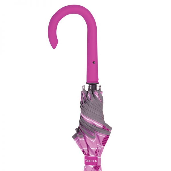 Ομπρέλα μεγάλη γυναικεία αυτόματη ροζ Gabol Ladies Stick Automatic Umbrella Shiny, λεπτομέρεια, λαβή.