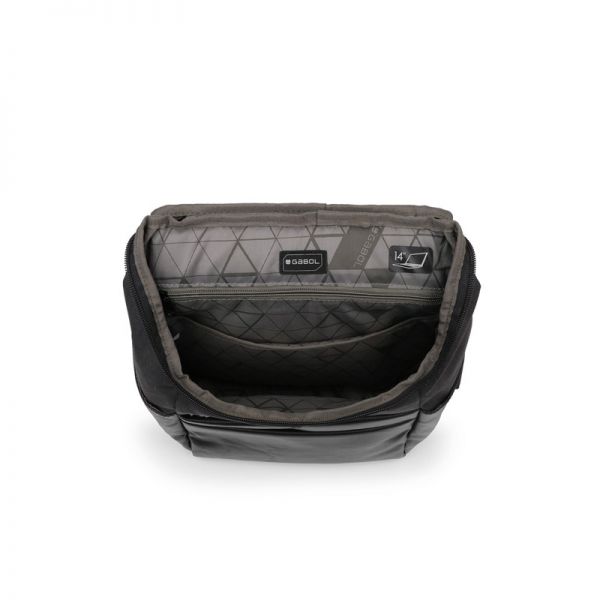 Σακίδιο πλάτης επαγγελματικό μαύρο Gabol Micro Business Backpack Black, εσωτερικό.