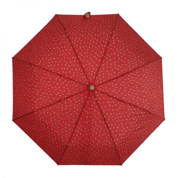 Ομπρέλα γυναικεία σπαστή κόκκινη αυτόματη Ferré‎ Automatic Folding Umbrella Art Vertical Bars Red.