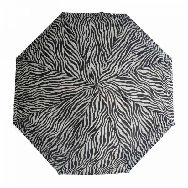 Ομπρέλα γυναικεία σπαστή  αυτόματο άνοιγμα και κλείσιμο Ferre Automatic Open - Close Folding Umbrella Animal Print Zebra.