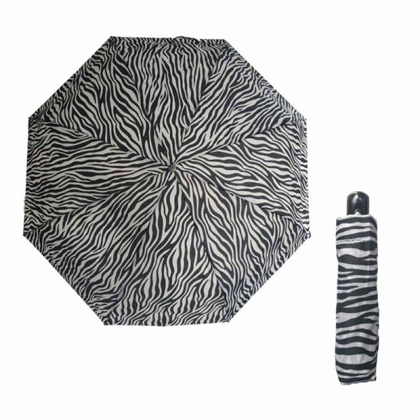 Ομπρέλα γυναικεία σπαστή  αυτόματο άνοιγμα και κλείσιμο Ferre Animal Print Zebra.