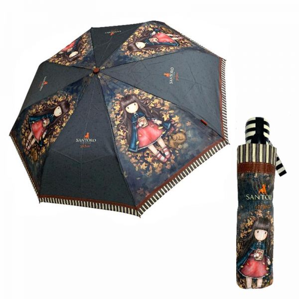 Ομπρέλα σπαστή αυτόματη Santoro Gorjuss Autumn Leaves Automatic Folding Umbrella.
