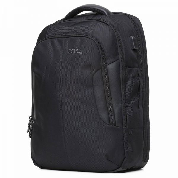 Σακίδιο πλάτης επαγγελματικό μαύρο POLO Techera  Backpack Black.