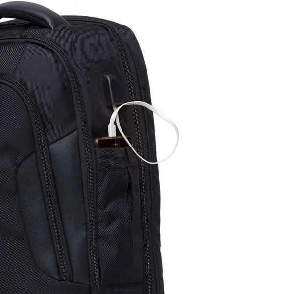Σακίδιο πλάτης επαγγελματικό μαύρο POLO Techera  Backpack Black, λεπτομέρεια, θήρα USB.