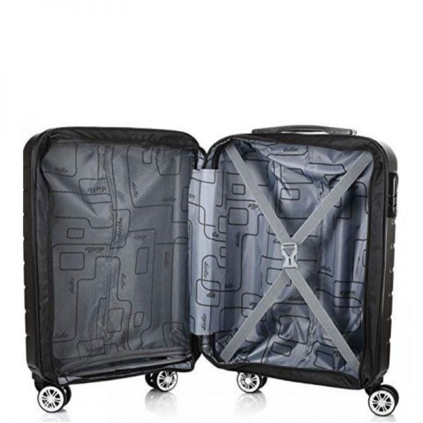 Βαλίτσα σκληρή μικρή επεκτάσιμη ανθρακί με 4 ρόδες Dielle 91 Expandable Luggage 4W 55 Anthracite, εσωτερικό.