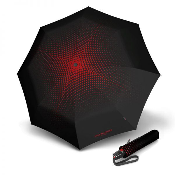 Ομπρέλα σπαστή αυτόματο άνοιγμα - κλείσιμο μαύρη πουά Knirps Folding Unbrella T.200 Duomatic Lola Paltinger Polka Red.
