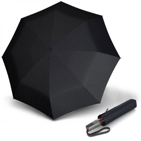 Automatic Open - Close Folding Escort Umbrella Knirps T.400 Duomatic X - Large Gents Prints Stripes