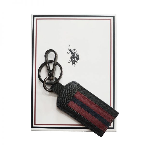 Μπρελόκ δερμάτινο μαύρο U.S. POLO ASSN. Mallet Ver. Multif. Keyholder Black