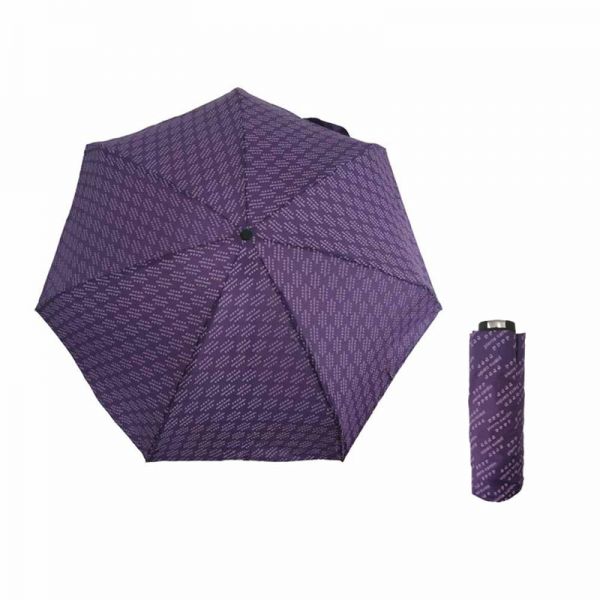 Ομπρέλα γυναικεία mini σπαστή μωβ  Pierre Cardin Mini Folding Umbrella Logo Check Purple.