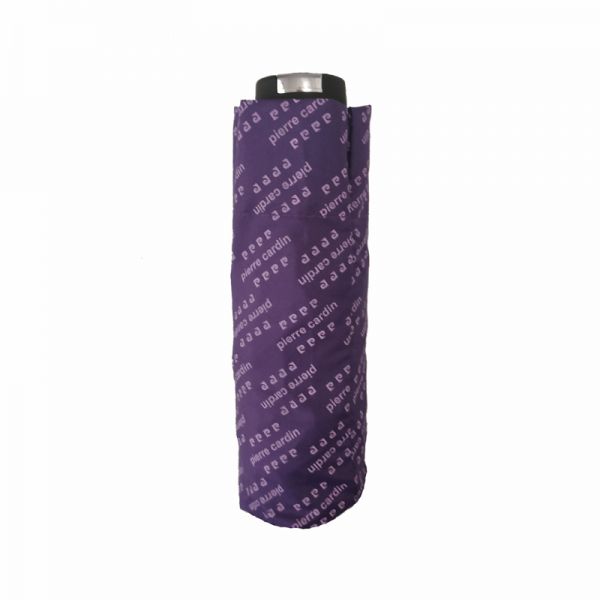 Ομπρέλα γυναικεία mini σπαστή μωβ  Pierre Cardin Mini Folding Umbrella Logo Check Purple.