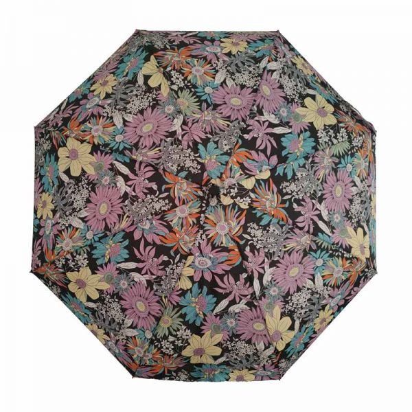 Ομπρέλα γυναικεία mini σπαστή φλοράλ μαύρη Pierre Cardin Mini Folding Umbrella Floral Black.