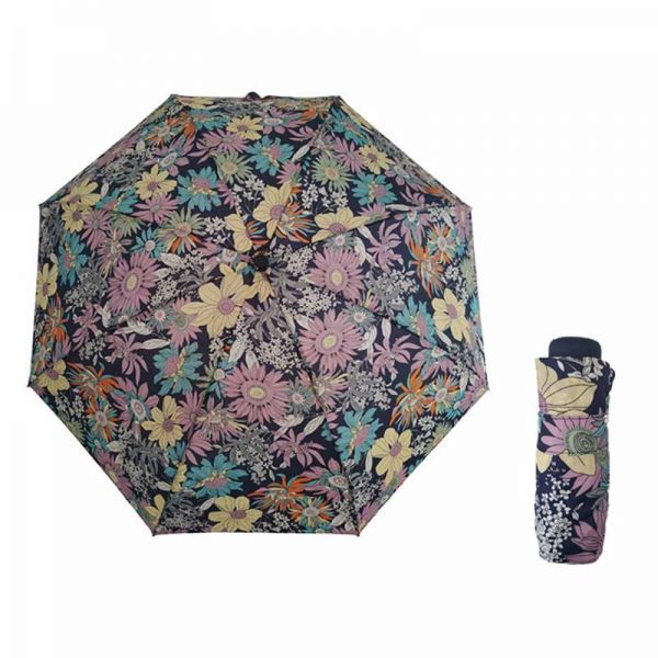 Mini Folding Manual Umbrella Pierre Cardin Floral Blue