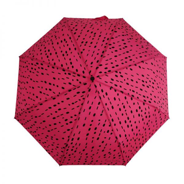 Ομπρέλα σπαστή γυναικεία φούξια Pierre Cardin Folding Umbrella IIlusion Marks Fuchsia.