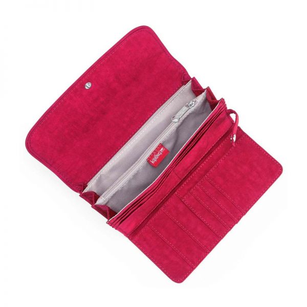 Πορτοφόλι γυναικείο κόκκινο Kipling Basic EWO Supermoney Radiant Red C, εσωτερικό.